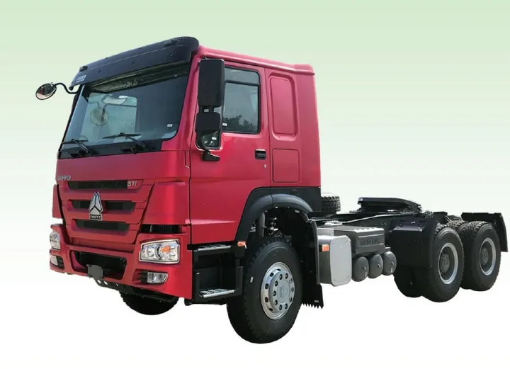 Red 6x4 tractor head truck